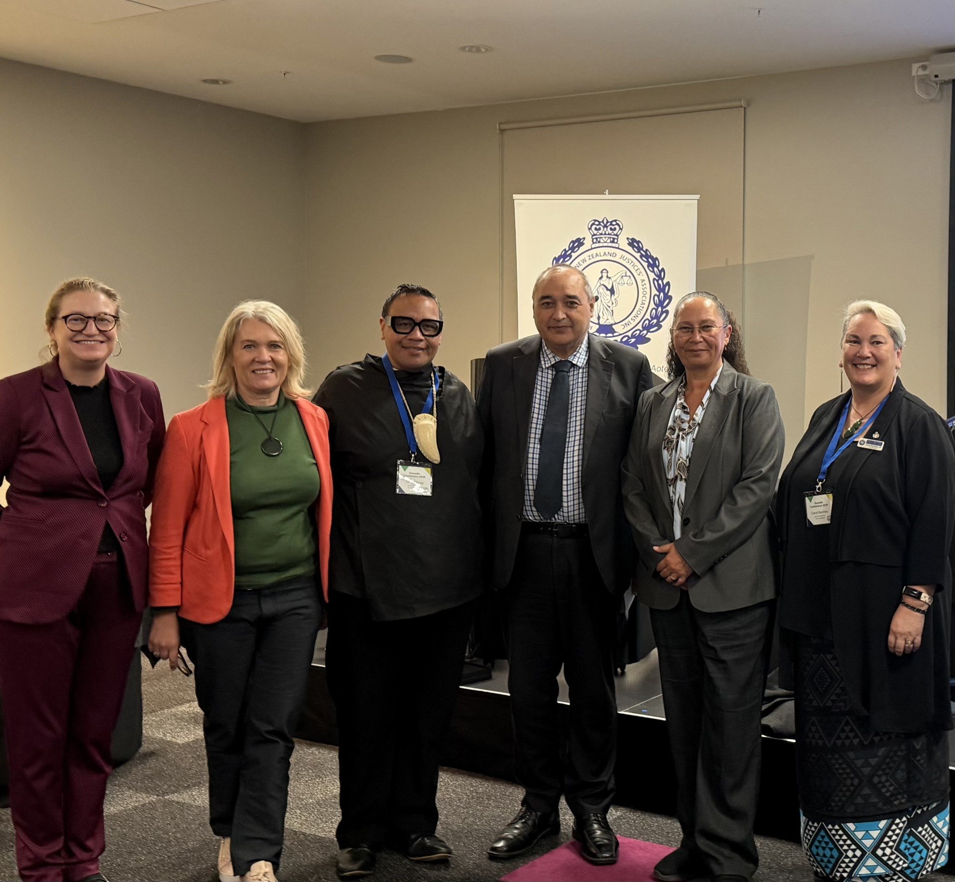 Gathered during last week’s Justice of the Peace national conference were (from left) Dunedin MP...