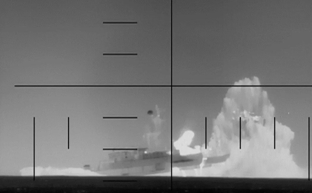 The sinking of the submarine. Photo: Screengrab