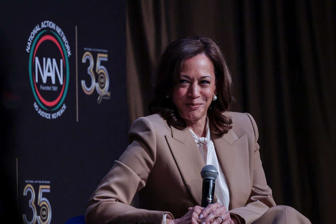 Kamala Harris at the National Action Network National Convention in New York City. Photo: Reuters