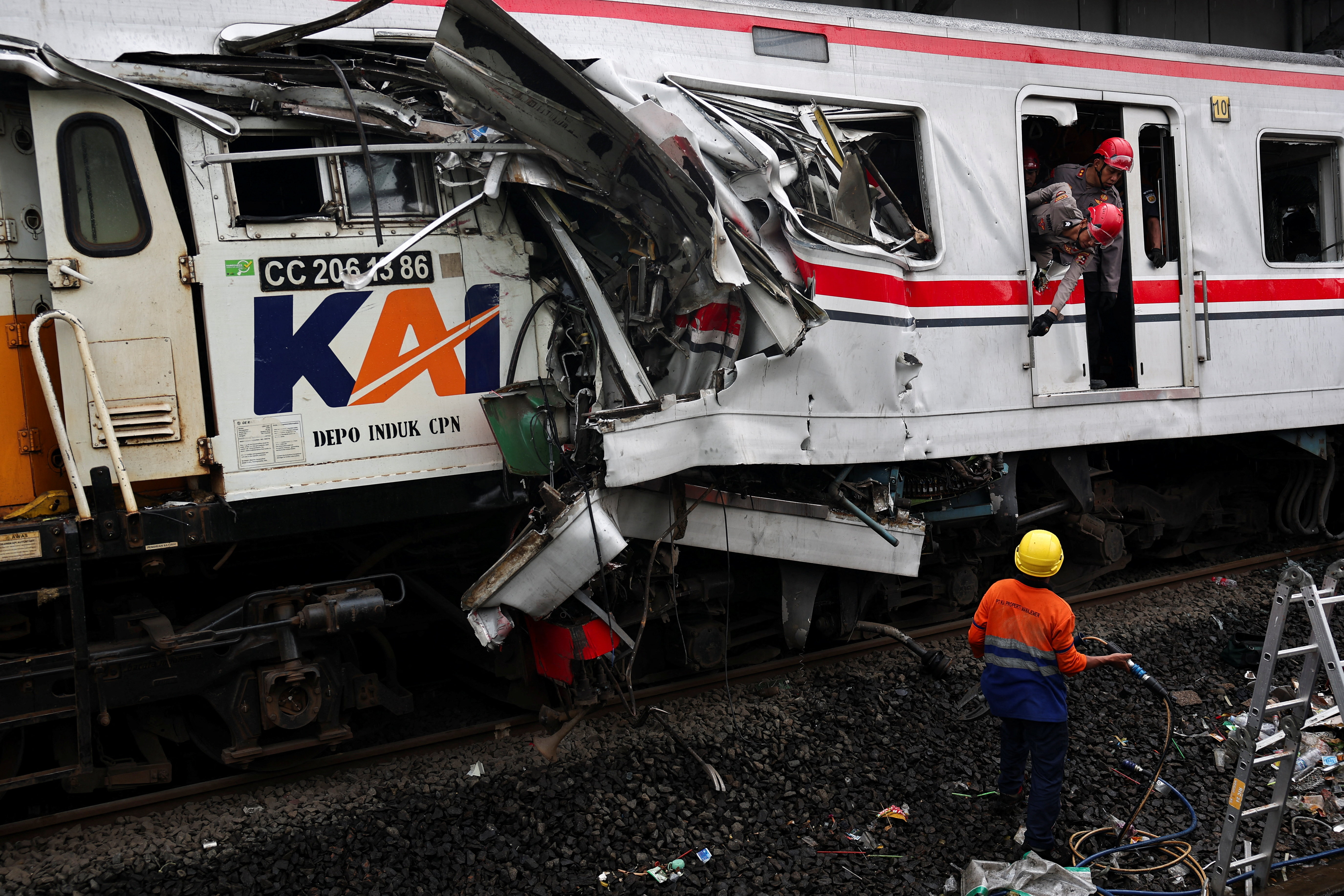 The collision happened in Bekasi, on the outskirts of Jakarta. Photo: Reuters 