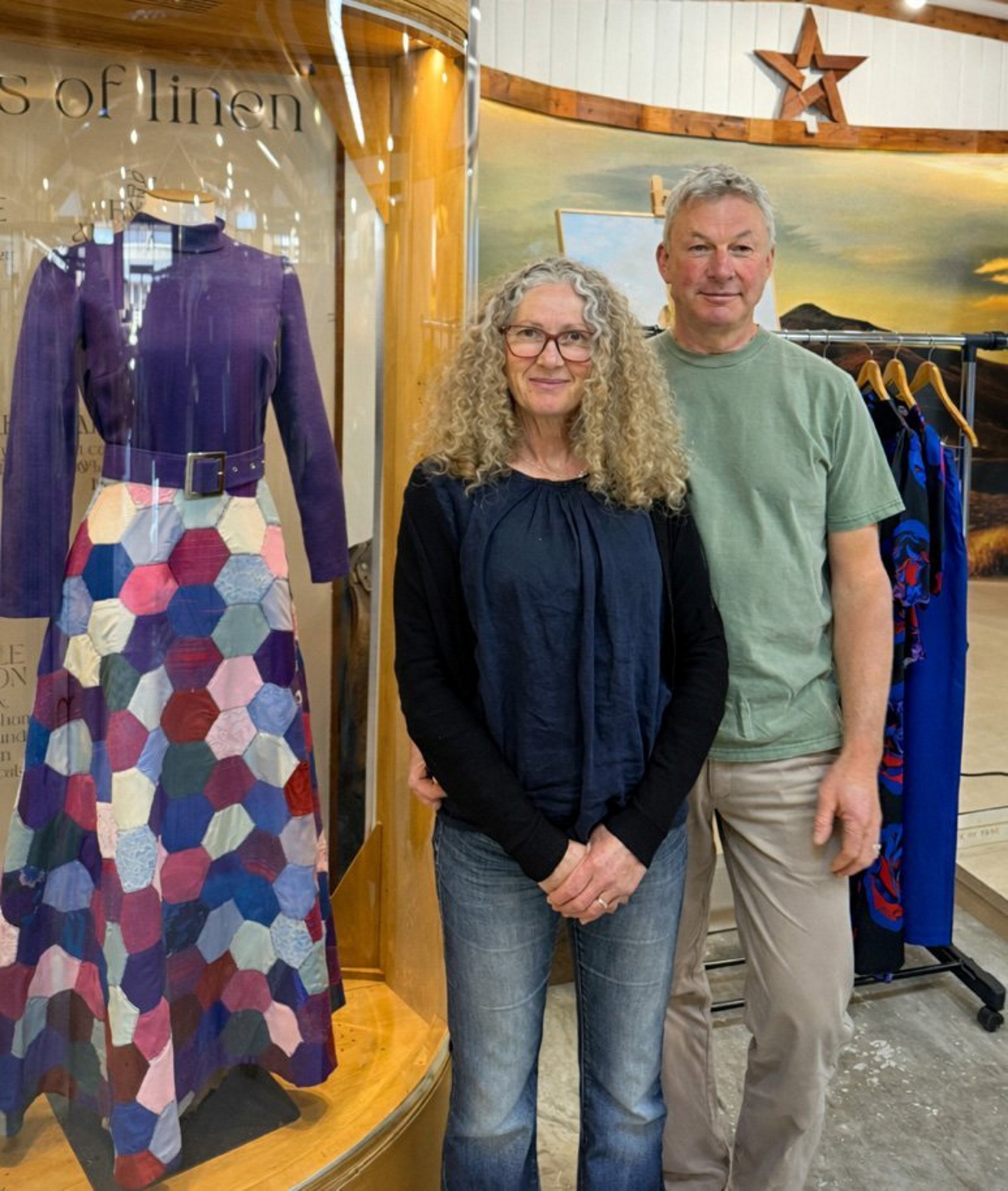 Lohi owners Tania Murray Haigh and Russ Haigh, of Ranfurly, with one of the garments from the...