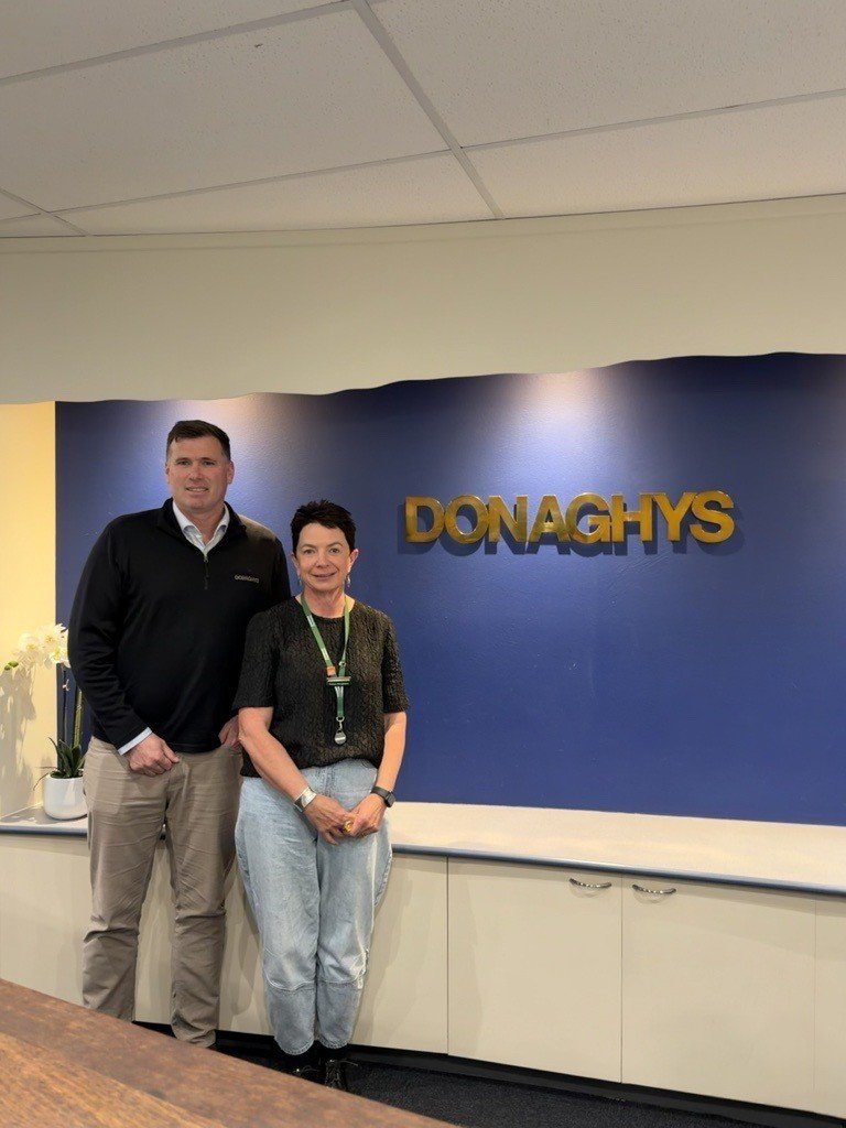 Donaghys chief executive Jarred (Jed) Marfell and Farmlands chief executive Tanya Houghton. Photo...