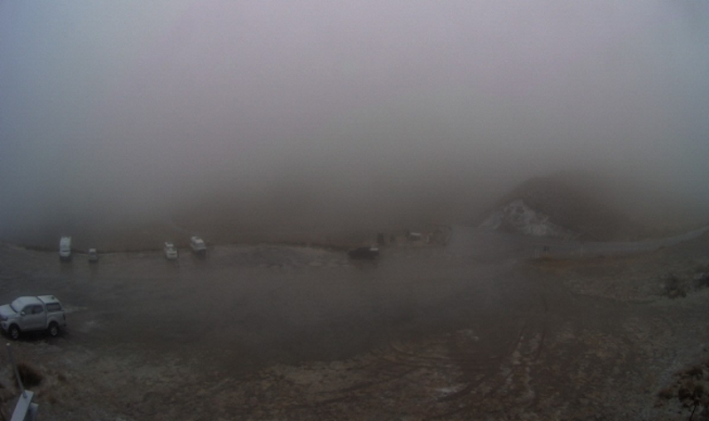 A murky-looking Crown Range summit on Sunday morning. Photo: METSERVICE 