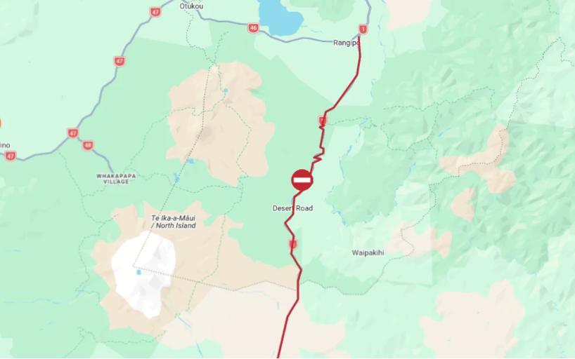 The crash closed the Desert Road SH1 is closed between Rangipo and Waiouru. Image: NZTA / Waka...