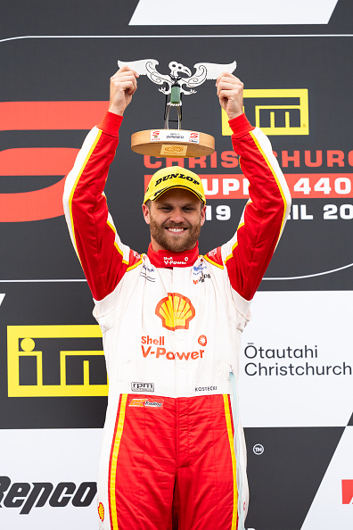 Brodie Kostecki celebrates the win on Saturday. Photo: Daniel Kalisz/Getty Images