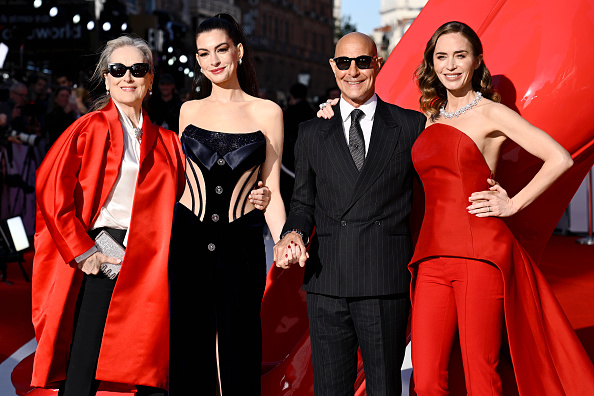 From left: Meryl Streep, Anne Hathaway, Stanley Tucci and Emily Blunt at the premiere in London....