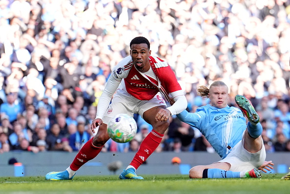 Erling Haaland scores the winner for Manchester City in their Premier League game this morning as...