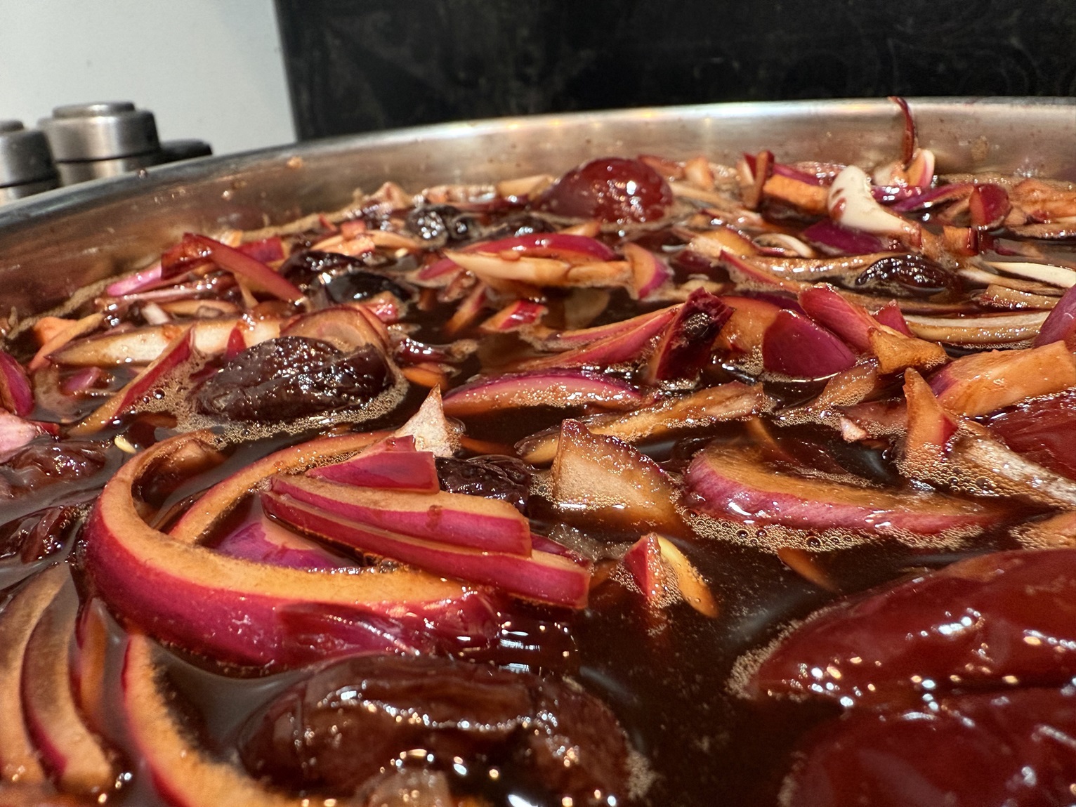 The "brew" for gold medal winning Robbies by Mrs Pickles Cherry Bourbon Rib Sauce. 