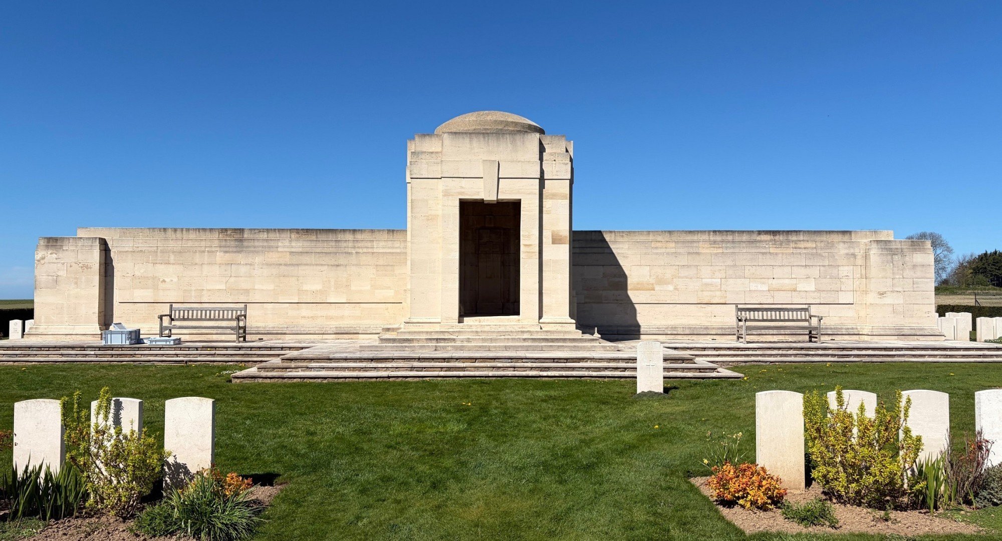 Mont Huon Military Cemetery, a Commonwealth War Graves Commission cemetery at Le Treport. Photos:...