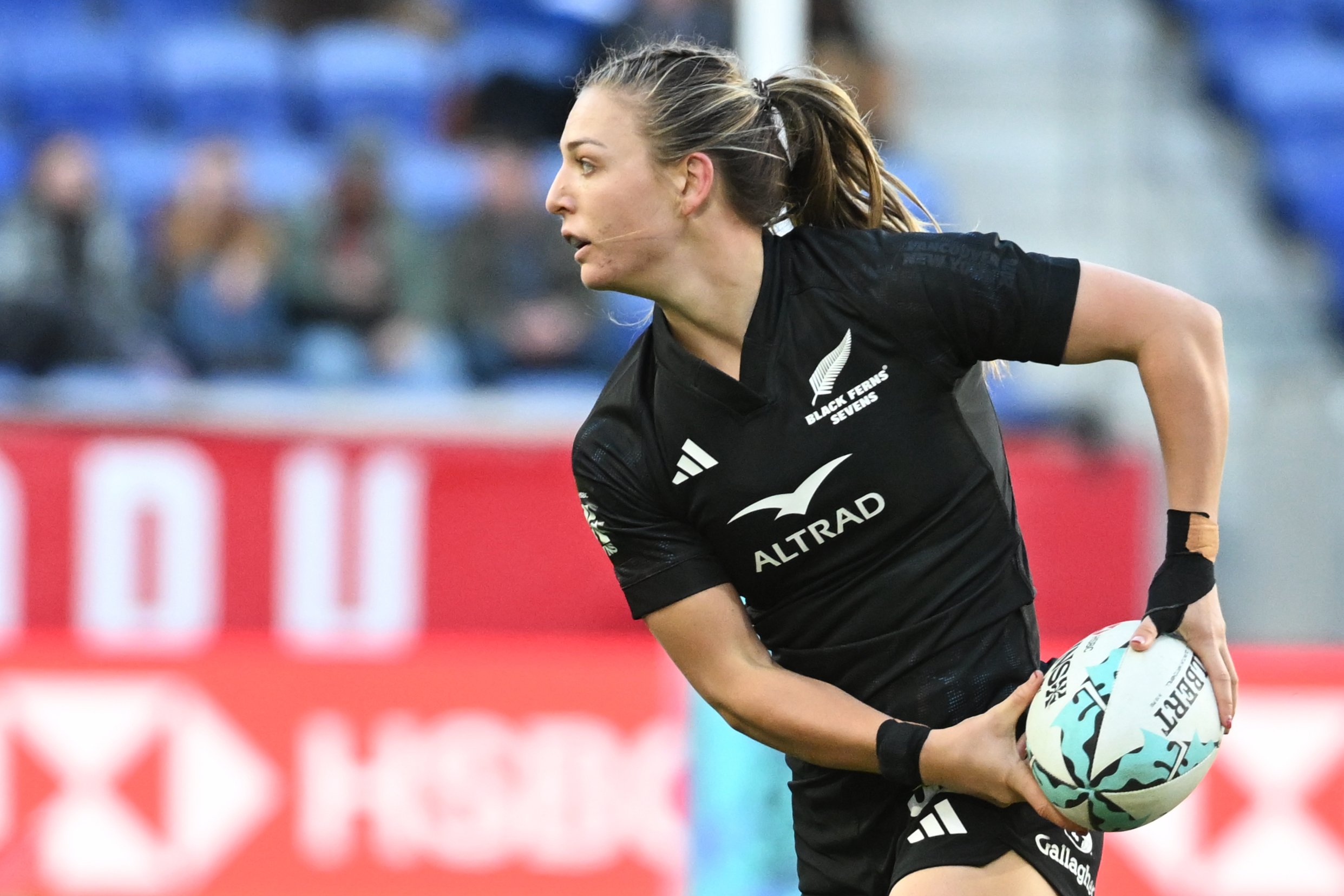 Olive Watherston makes a run for the Black Ferns Sevens during the New York leg of the world...
