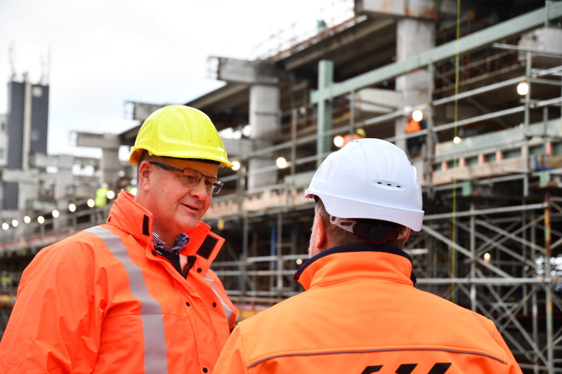 Scott O'Donnell (left) during the Invercargill CBD rebuild in 2021. Photo: Laura Smith