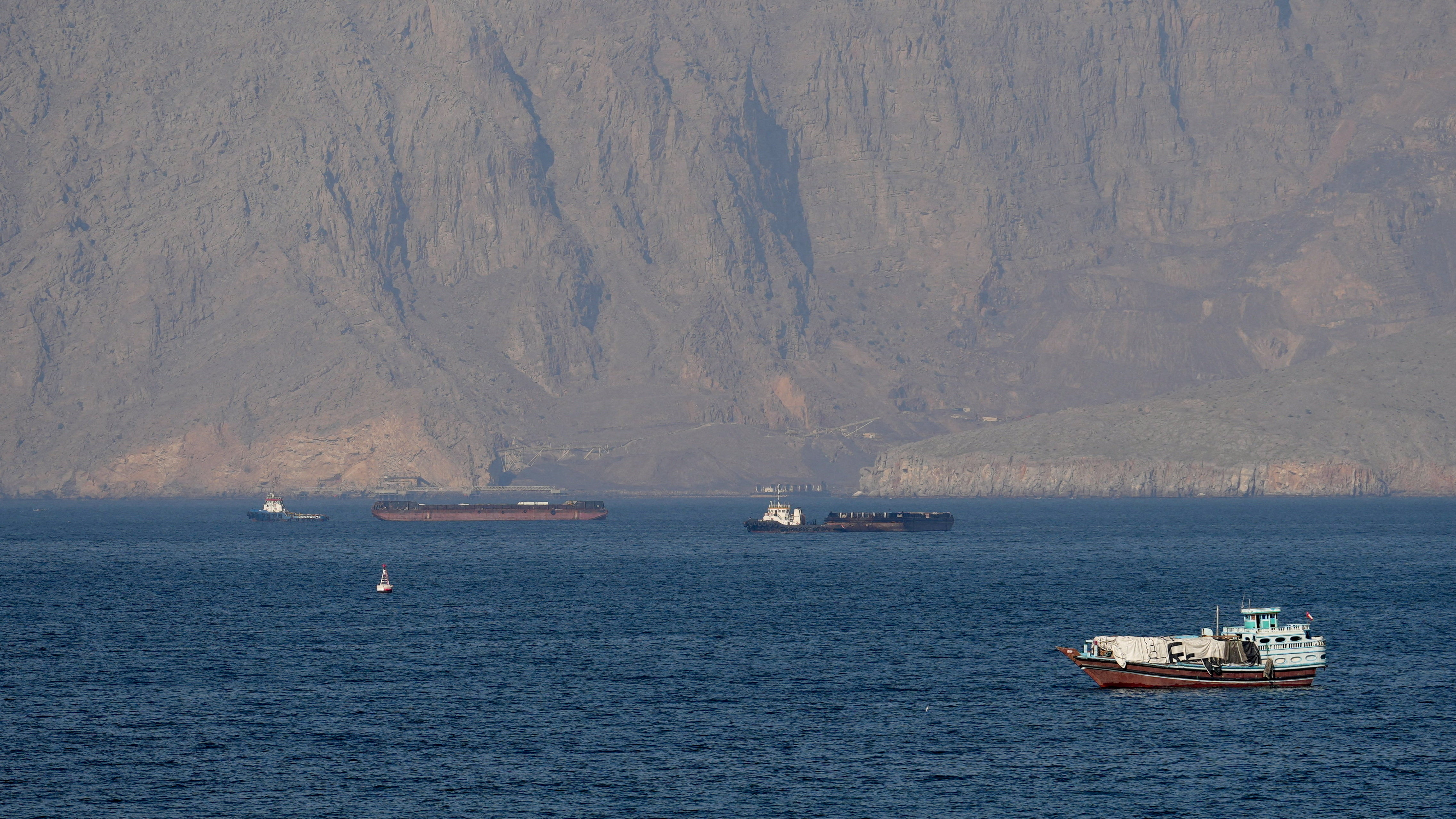 Ships and tankers in the Strait of Hormuz off the coast of Musandam, Oman. File photo: Reuters 