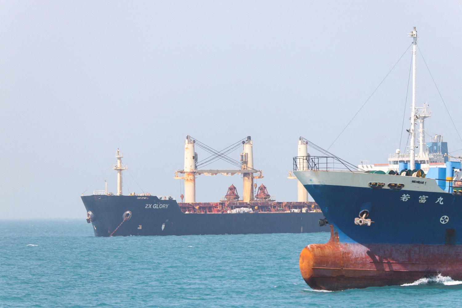 Vessels in the Strait of Hormuz near Bandar Abbas, Iran. Photo: Amirhosein Khorgooi/ISNA/WANA ...