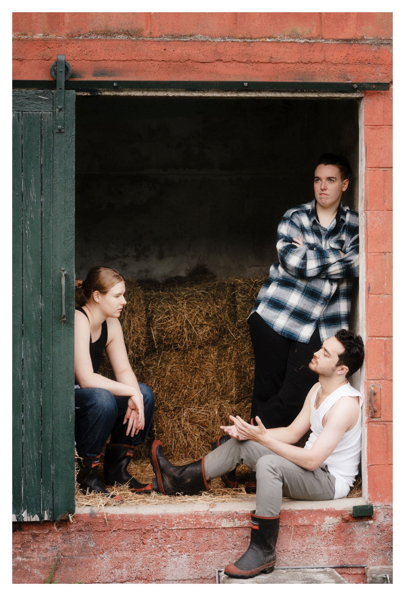 Rehearsing Romeo and Juliet are Eva Captijn as Benvolio, Sacha McConnon as Mercutio, Chris Cook...