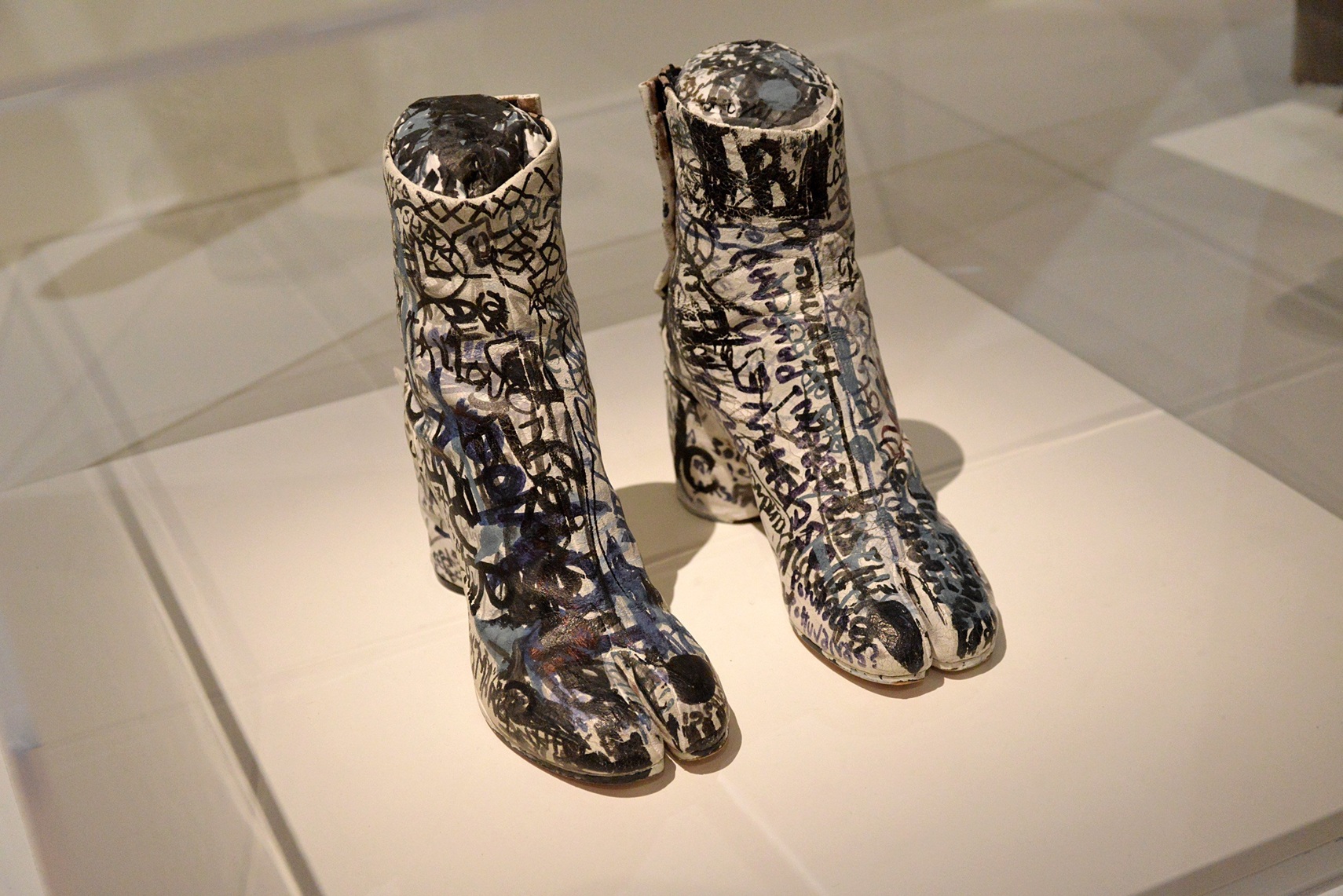 Tabi shoes designed by Martin Margiela, 1990, are exhibited in Paris. Photo: Getty Images