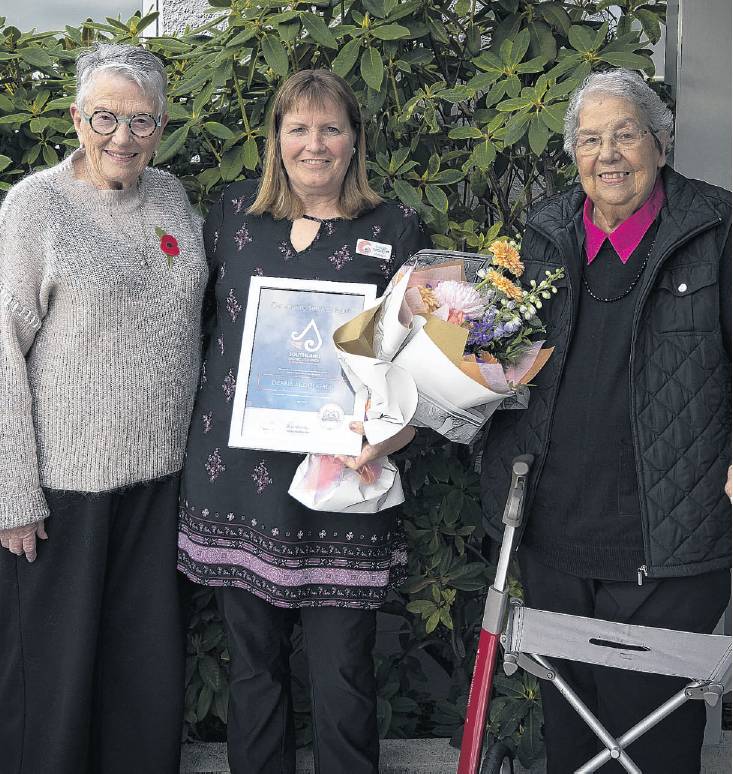 Former Winton Maternity Centre midwives Pat Henderson (left) and Anne Clark (right) attend a...