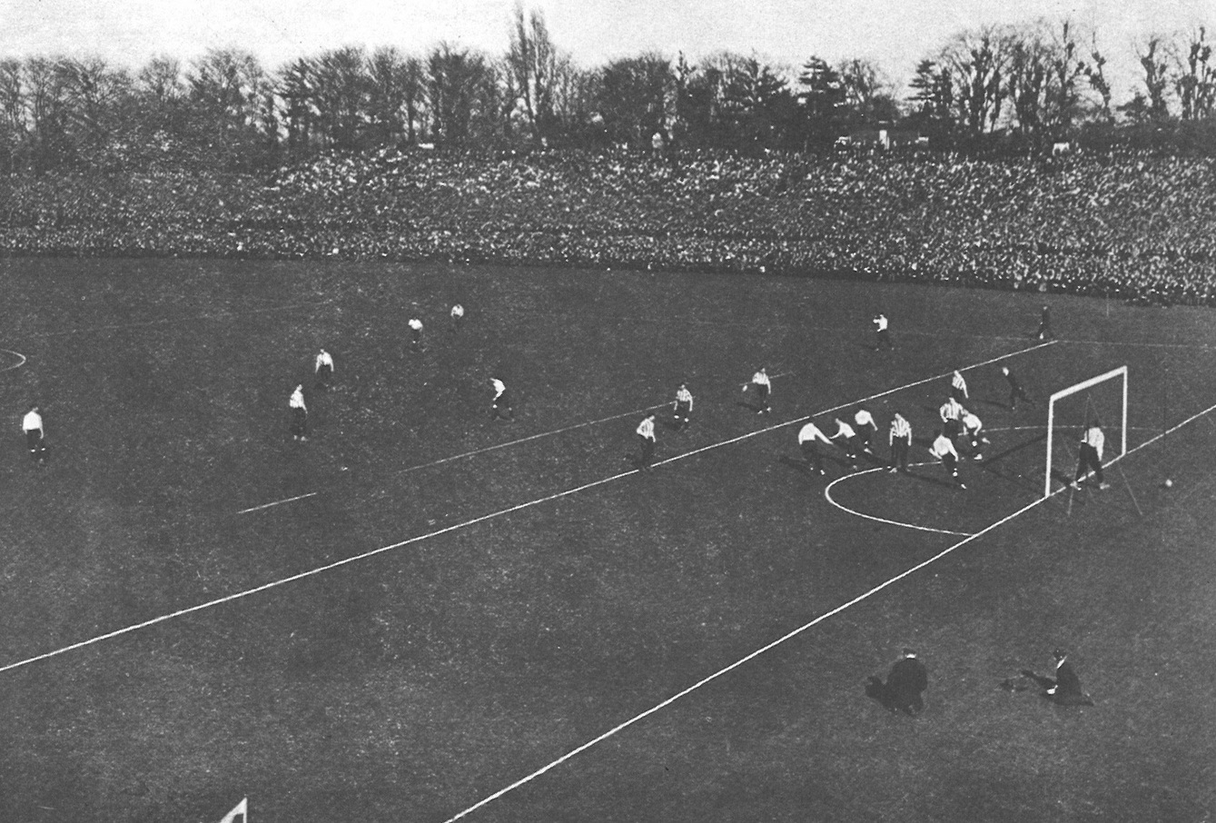 Action from the first final against Sheffield United at Crystal Palace. Sandy Brown has just...