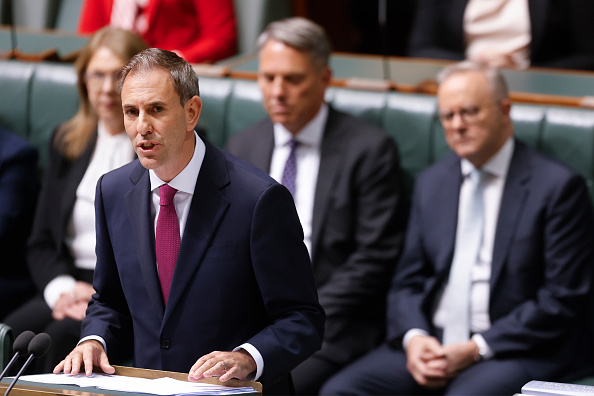 Treasurer Jim Chalmers delivers the Federal Budget at Parliament House in Canberra on Tuesday....