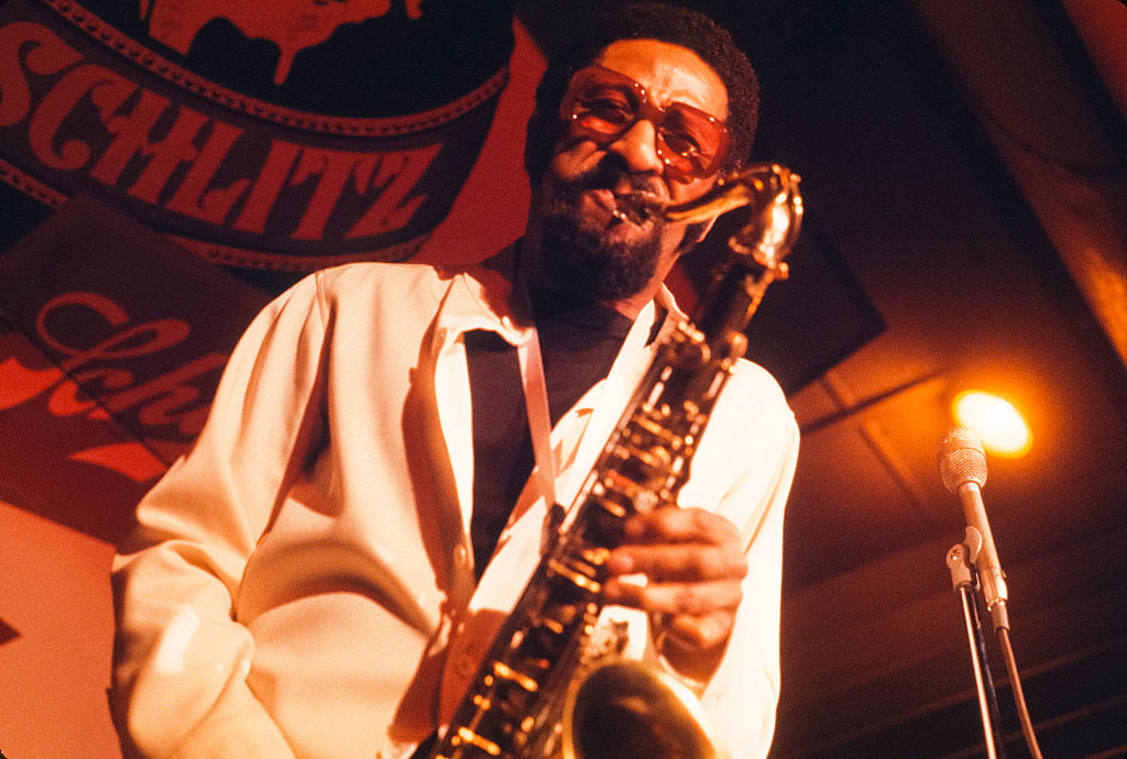 Sonny Rollins performs at the New Orleans Jazz & Heritage Festival in April 1977. Photo: Getty Images
