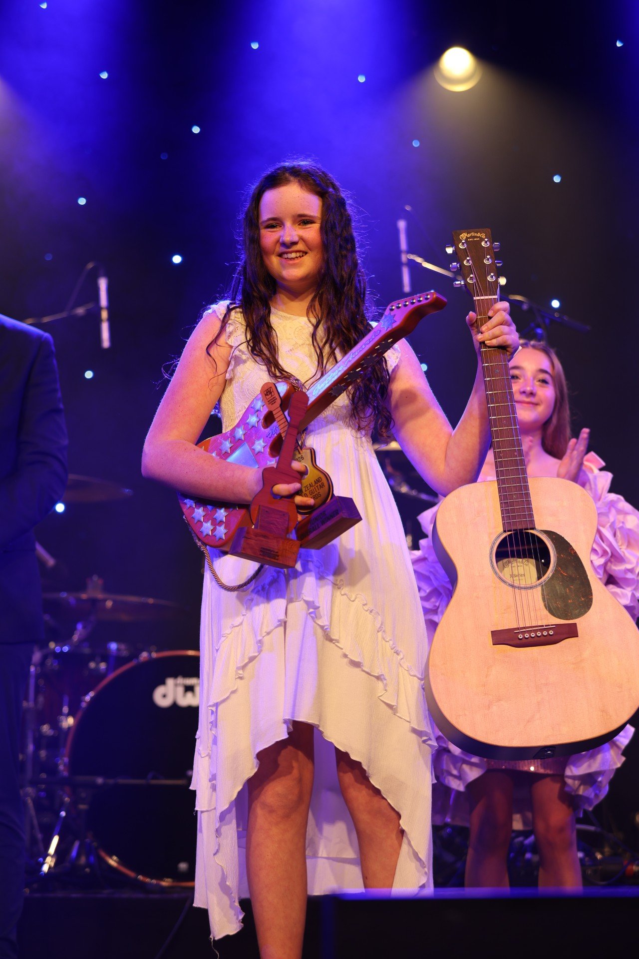 Isobel Stevens, 12, from Nelson, won the Junior MLT NZ Gold Guitar overall award for her gospel...