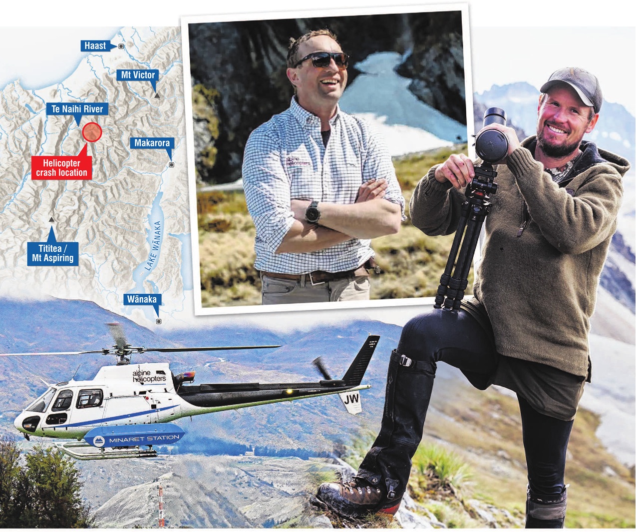 Alpine Group Limited pilot Tim Brown (left) and guide Sean Roach were yesterday confirmed as the...