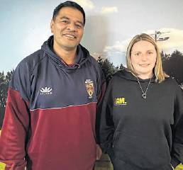 Rugby Southland head of participation Eric Tui and  iAM inclusion and capability manager Megan...