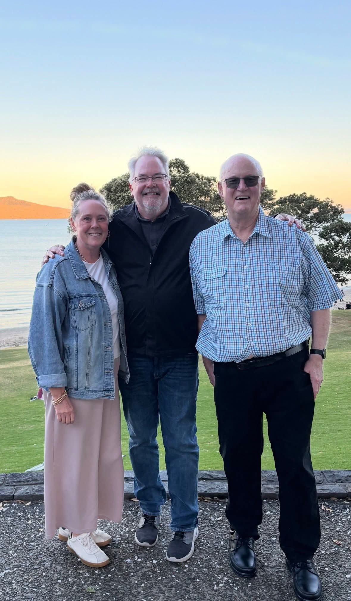 Jan and Dr Kiel Christianson with Dene Mackenzie (right) in the Hawke’s Bay. PHOTO: SUPPLIED