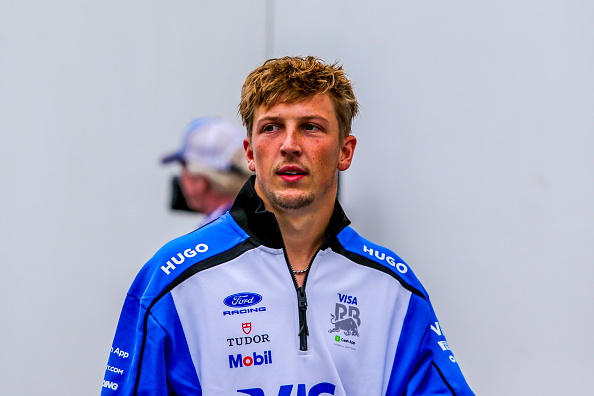 Liam Lawson at the Canadian Grand Prix at Circuit Gilles Villeneuve in Montreal this morning....