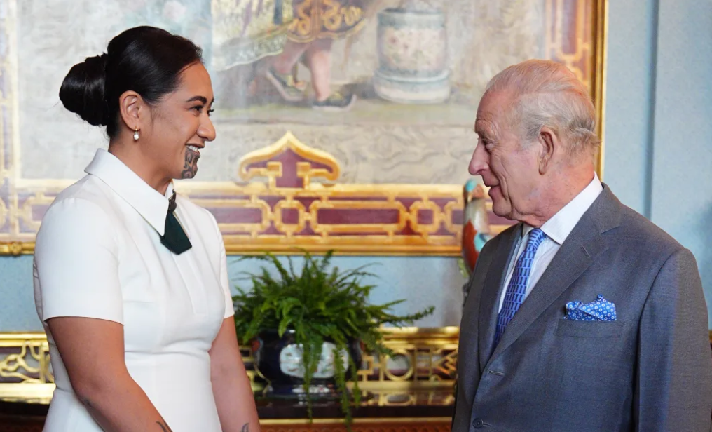 The Māori Queen, Te Arikinui Kuini Nga wai hono i te po, met with King Charles at Buckingham...