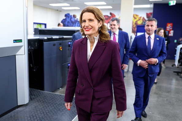 Finance Minister Nicola Willis arrives at today's Budget announcement. Photo: Getty Images