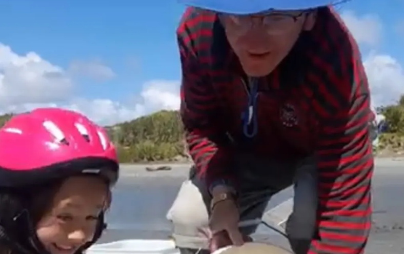 Paul Finlay and his daughter Paula whitebaiting at Rapahoe, near Greymouth. Photo: Anavic Finlay...