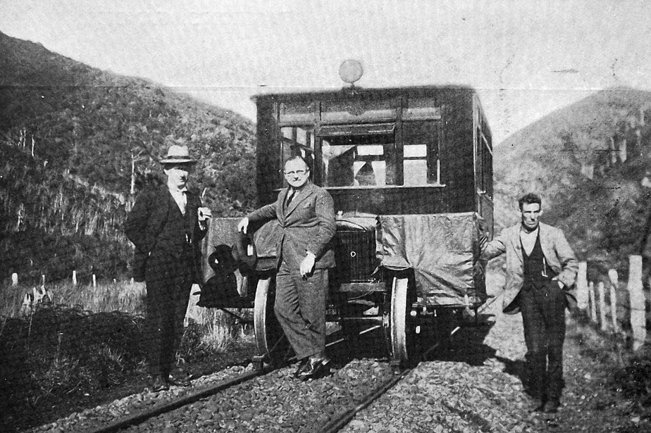 A new type of motor railcar built on a Ford Model T chassis for use on the Switzers (later...