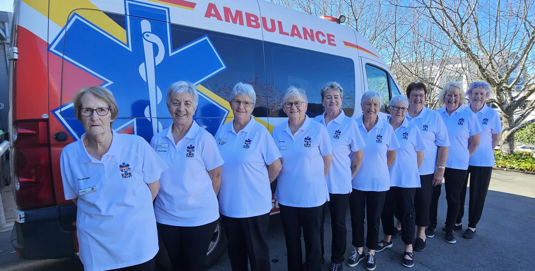 Showing off their new Pro+Med adorned shirts are Timaru Friends of the Emergency Department...