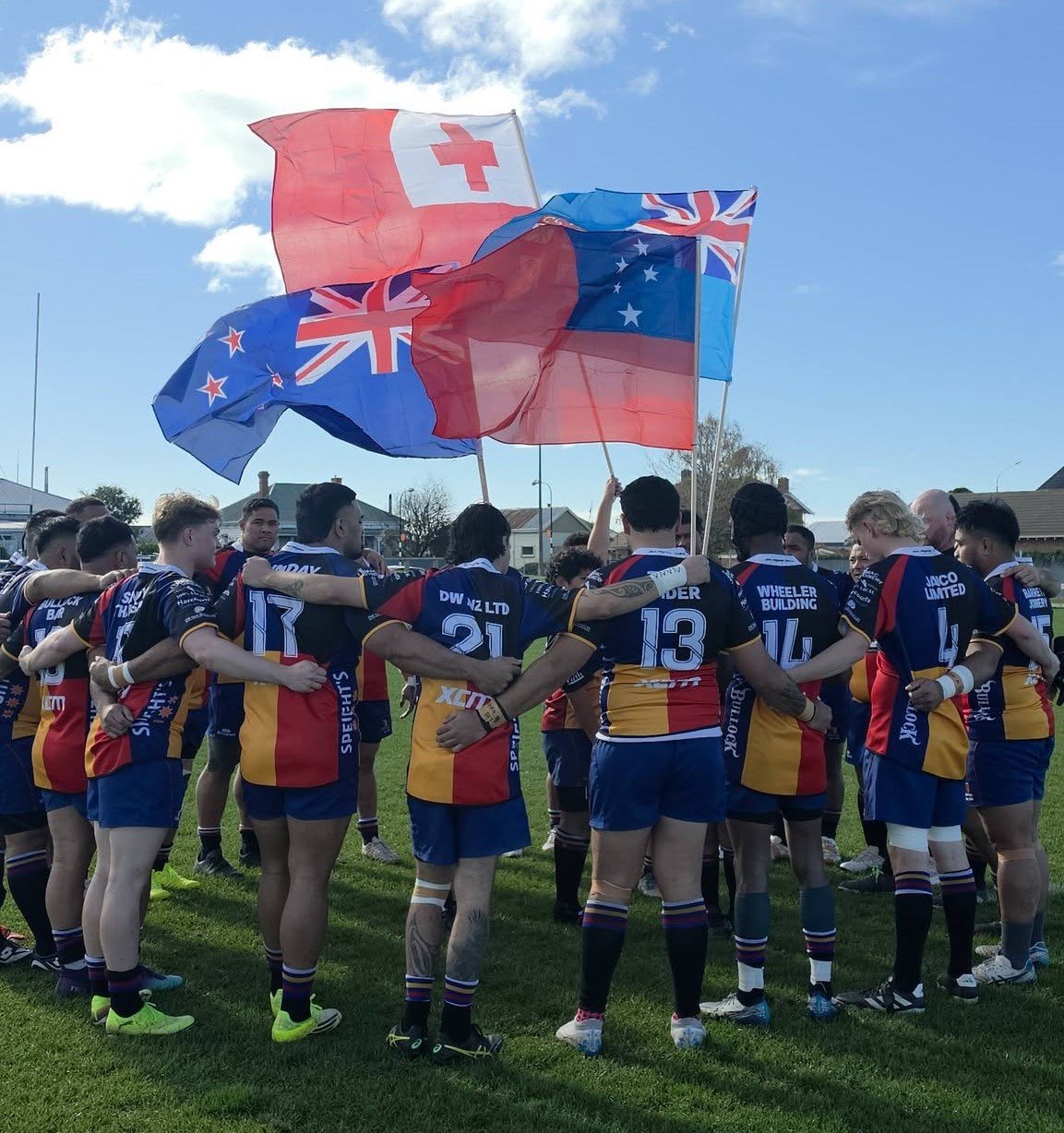 The Harlequins premier reserve team took to the field with the flags of the countries that make...