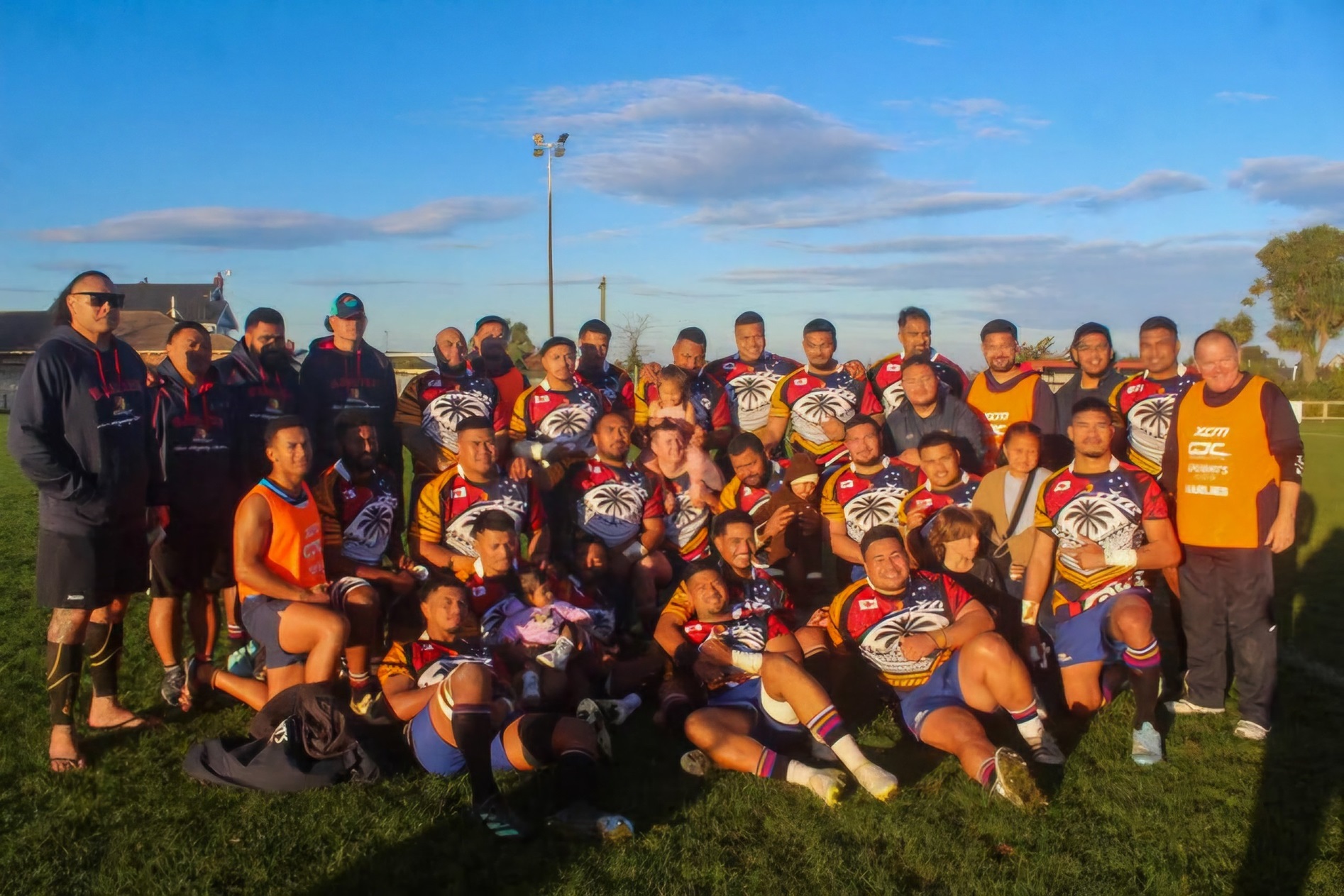 The Harlequins premier team celebrate after their win against Waimate. Photo: Jayden Savieti