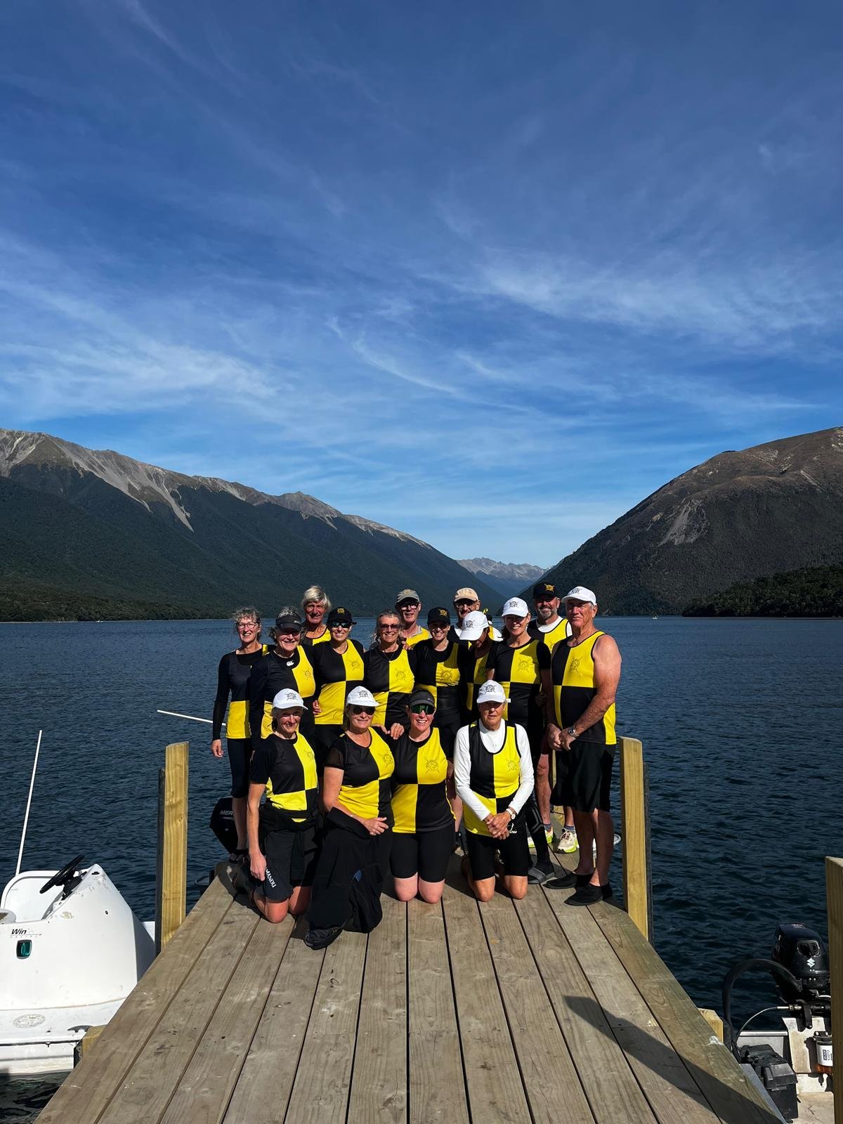 Wānaka rowing club members who competed at the South Island Masters Regatta on lake Rotoiti over...