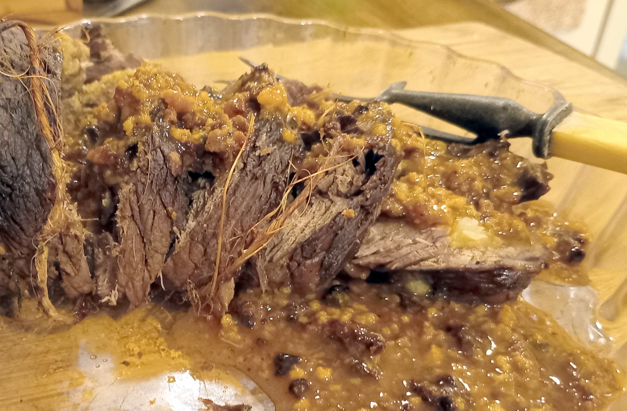 When carved, the result was the classic roast-beef flavour of childhood, decidedly well-done. 