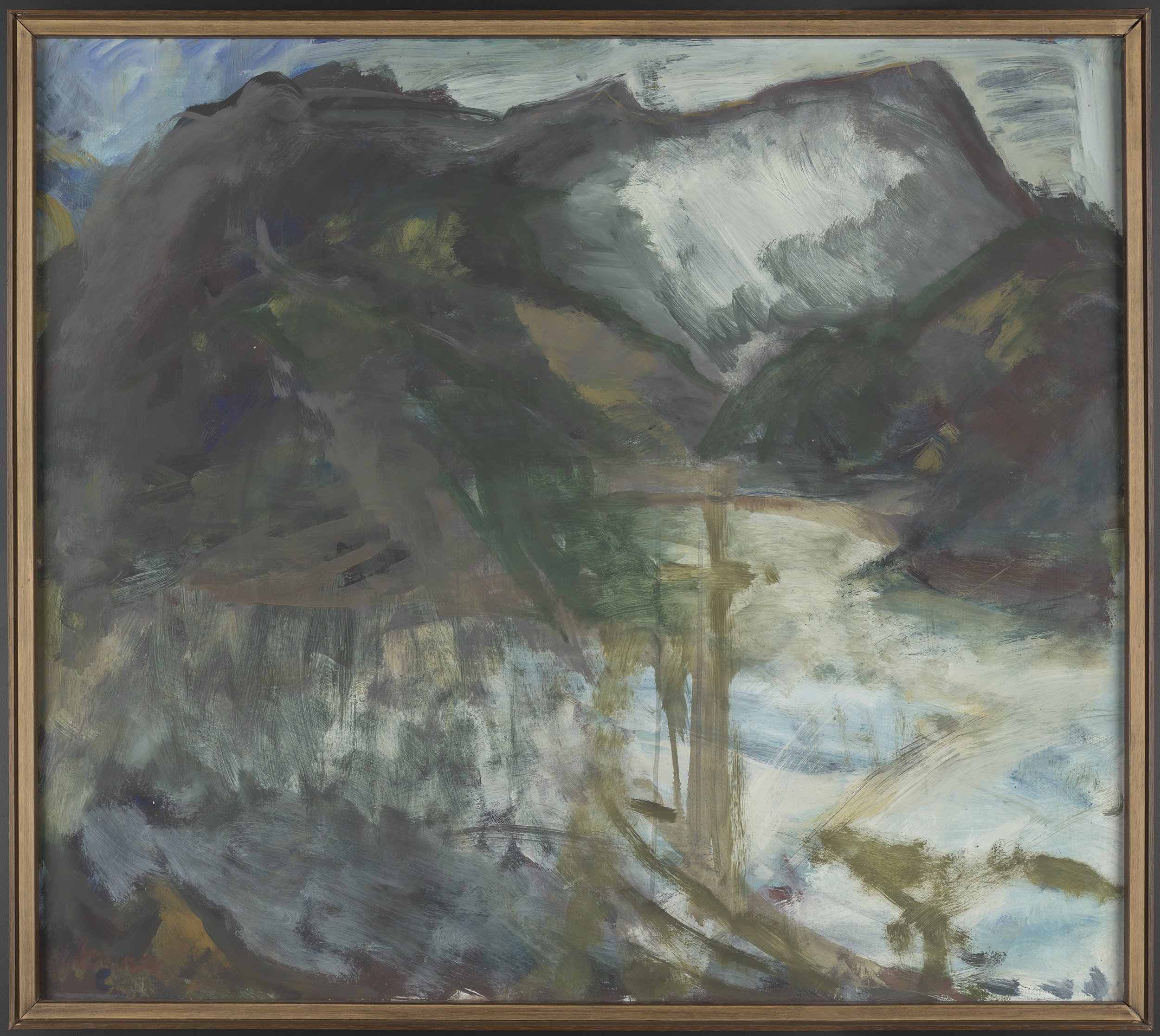 Anna Caselberg (née Woollaston, 1942-2004), Mihiwhaka [sic] Hills, 3a, 1980, oil on board:...