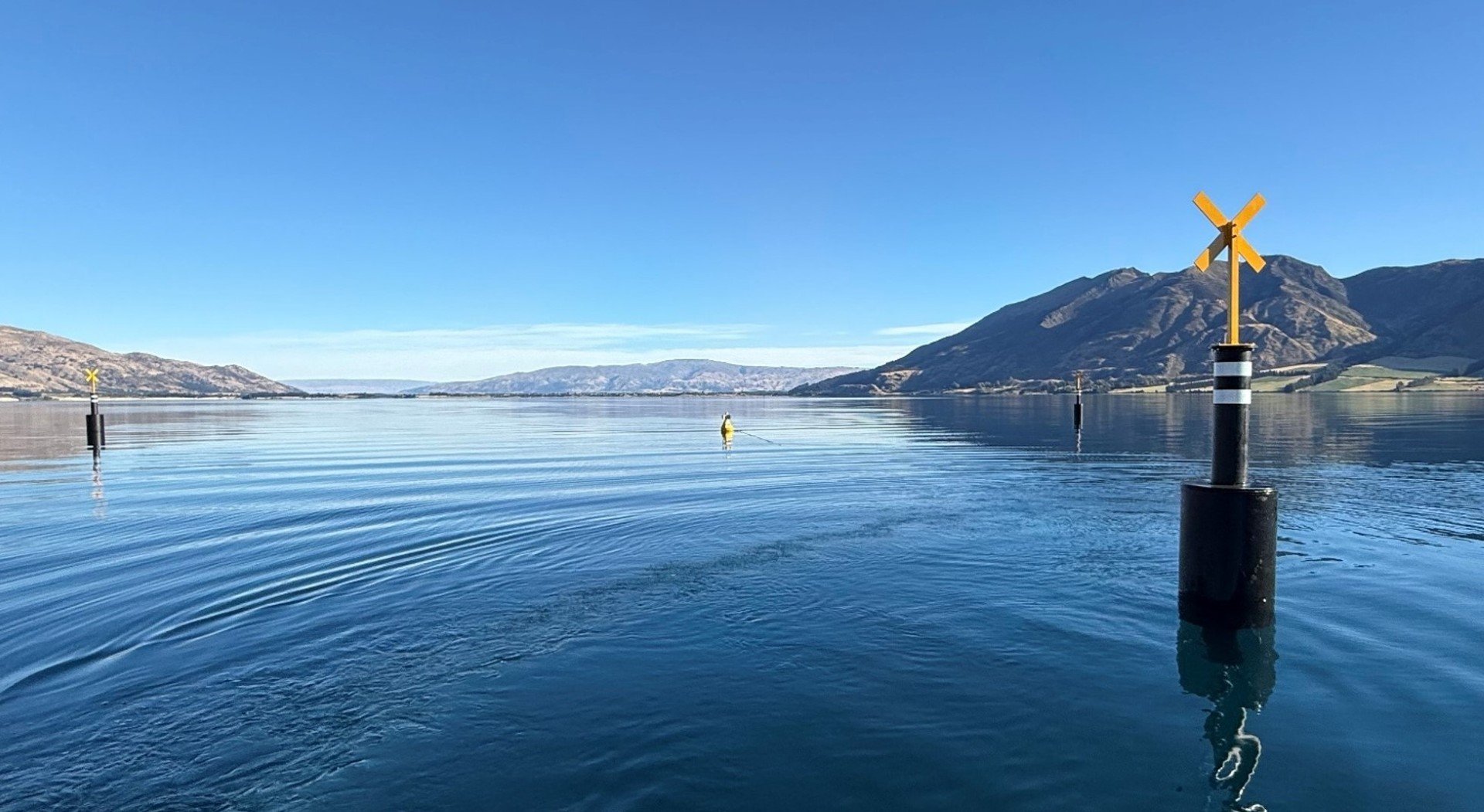 A data-collecting buoy to detect changes and provide warning signs in lakes is to be placed in...