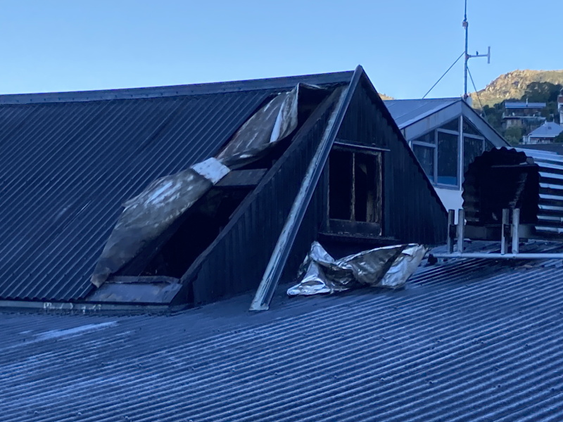 Damage from the fire at the Shroom Room in Lyttelton. Photo: Geoff Sloan