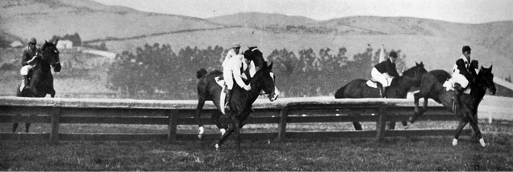 Dunedin Jockey Club's winter meeting at Wingatui. Over the post-and-rail in the St Clair...