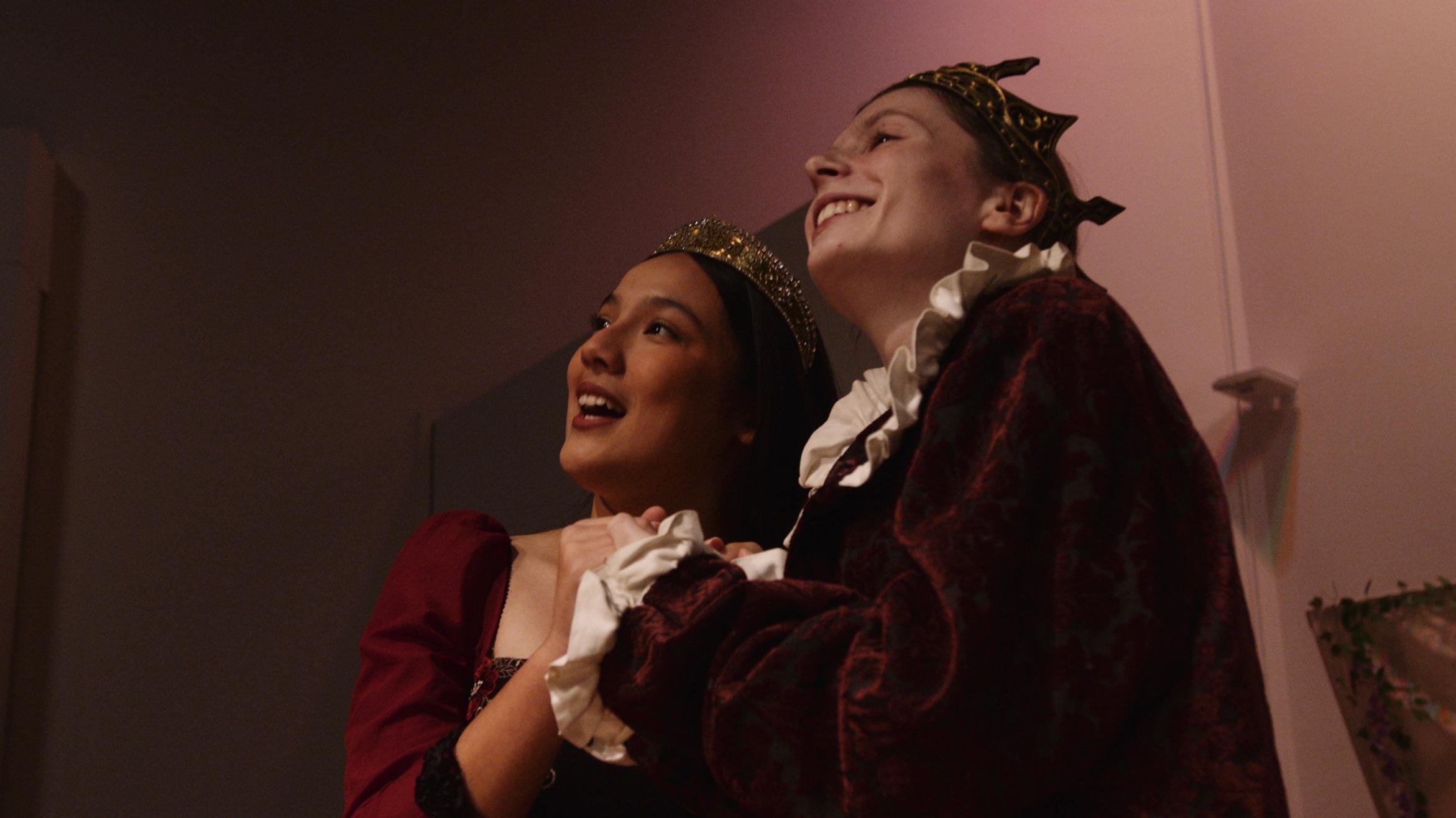 Taking on the roles of Hippolyta and Theseus are Miglia Shicker (left), 17, and Olivia Hamilton,...