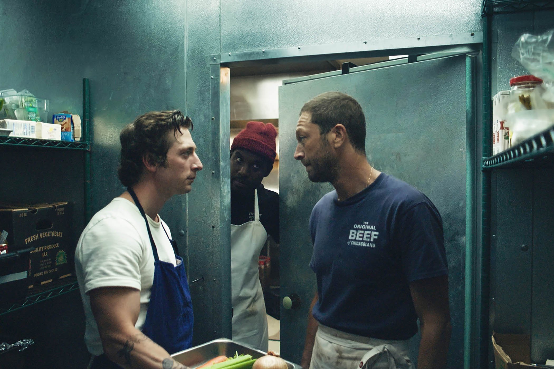 Ebon Moss-Bachrach (right) with Jeremy Allen White and Lionel Boyce in The Bear. Photos: The...