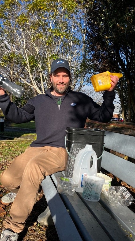 Clutha District Council waste management team leader Scott Martin illustrates a range of plastic...