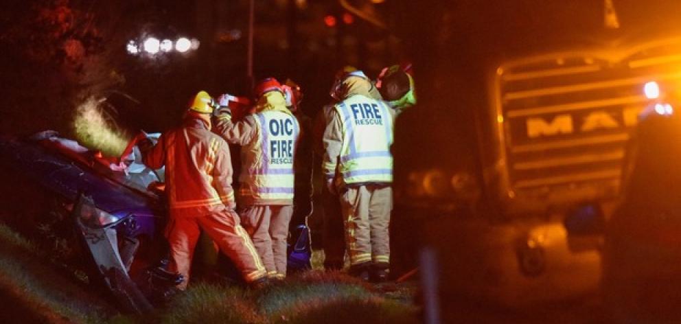 Emergency services at the scene. Photo: NZ Herald