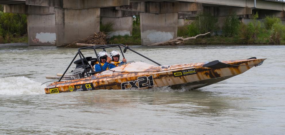Duayne Insley and Dwayne Terry in action during the World Championship Jet Boat Marathon. Photo...