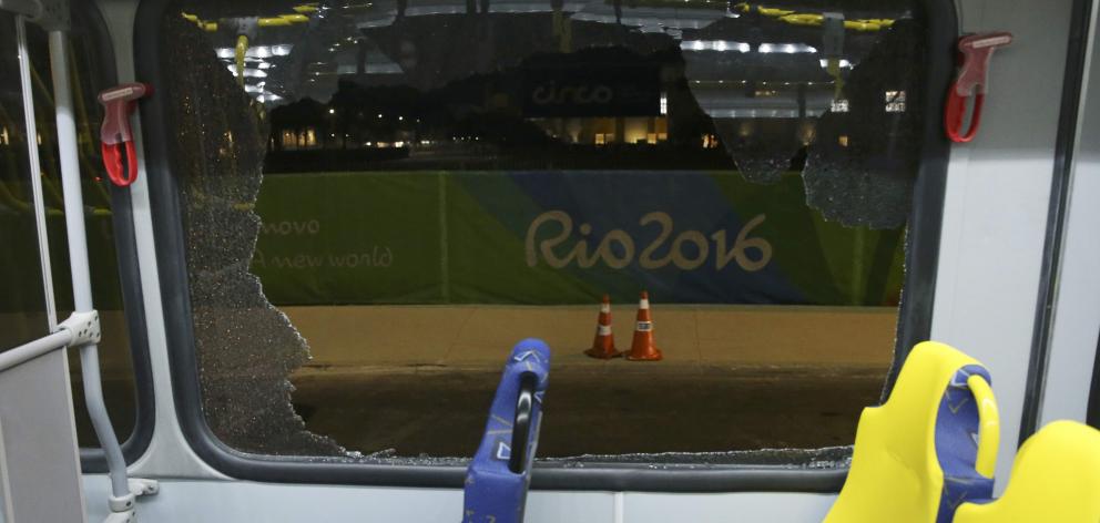 The bus was attacked on Tuesday night. Photo: Reuters 