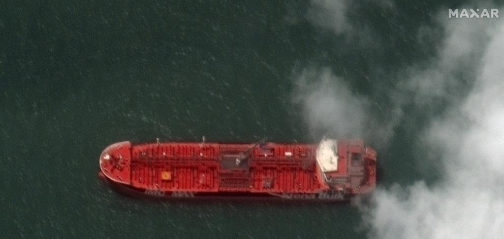 A satellite image of the Iranian port city of Bandar Abbas showing the Stena Impero on July 22....