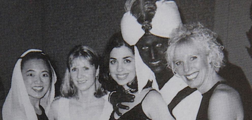 Justin Trudeau with others at an "Arabian Nights" party when he was a 29-year-old teacher in 
...