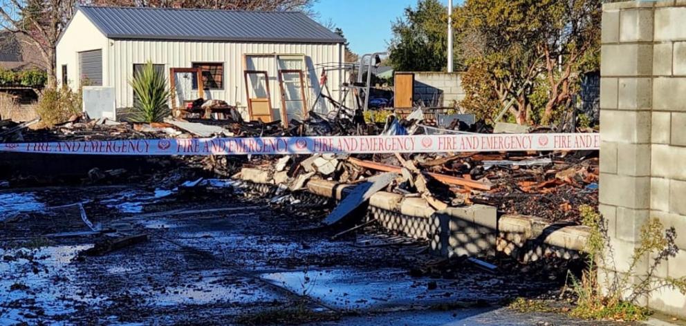 The aftermath of a house fire in Rangiora. Photo: Sally Murphy / RNZ